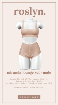 Second Life Marketplace - roslyn. miranda lounge set. nude